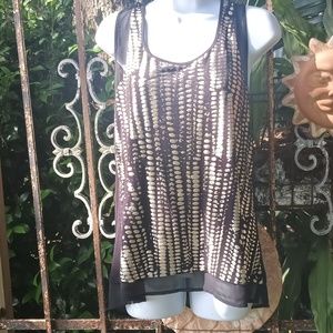 ANA sexy gold metallic sleeveless tank PL, petite large